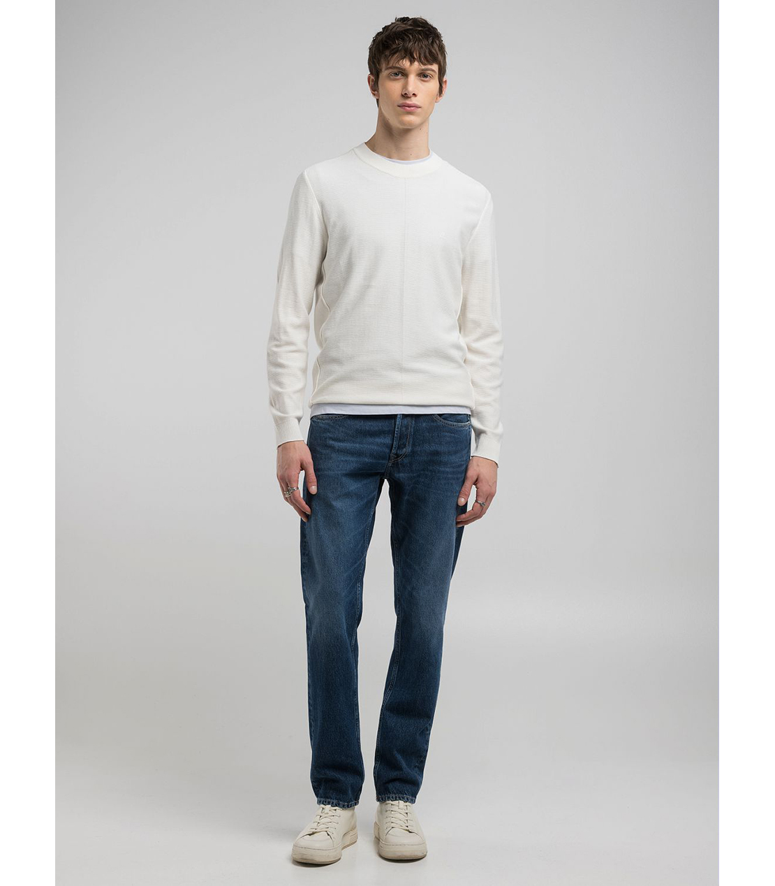 ガーメントダイコットンニットプルオーバー 詳細画像 アイスグレー 3